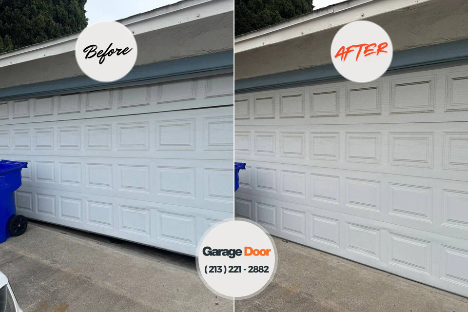 Before and after: garage door repair Rockford, IL